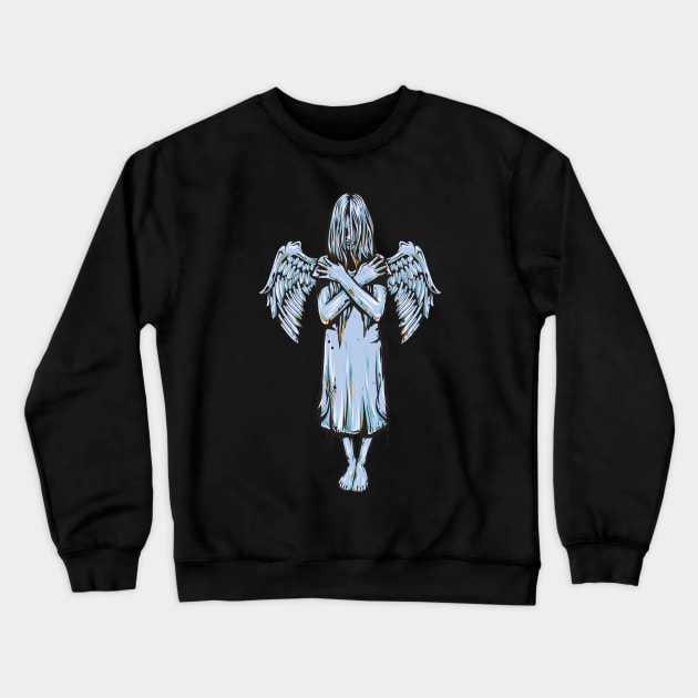 Angel Girl Earns Her Wings Crewneck Sweatshirt by machmigo